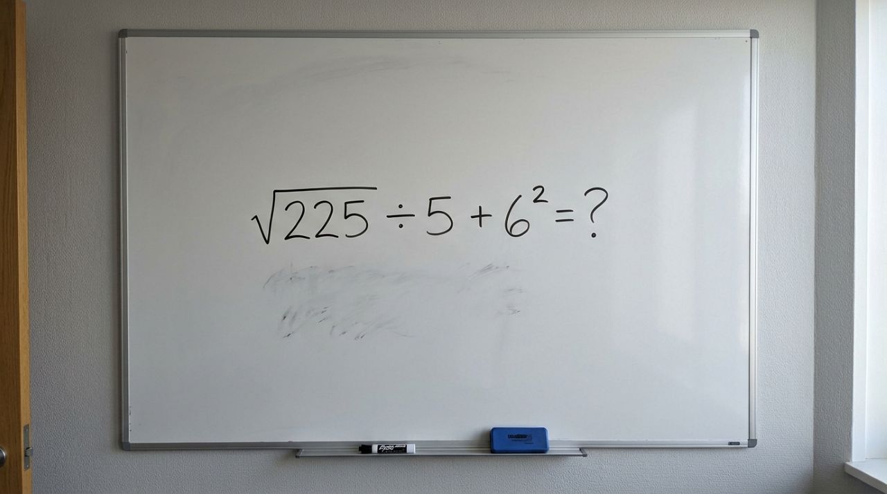 Você consegue resolver √225 ÷ 5 + 6² sem calculadora?