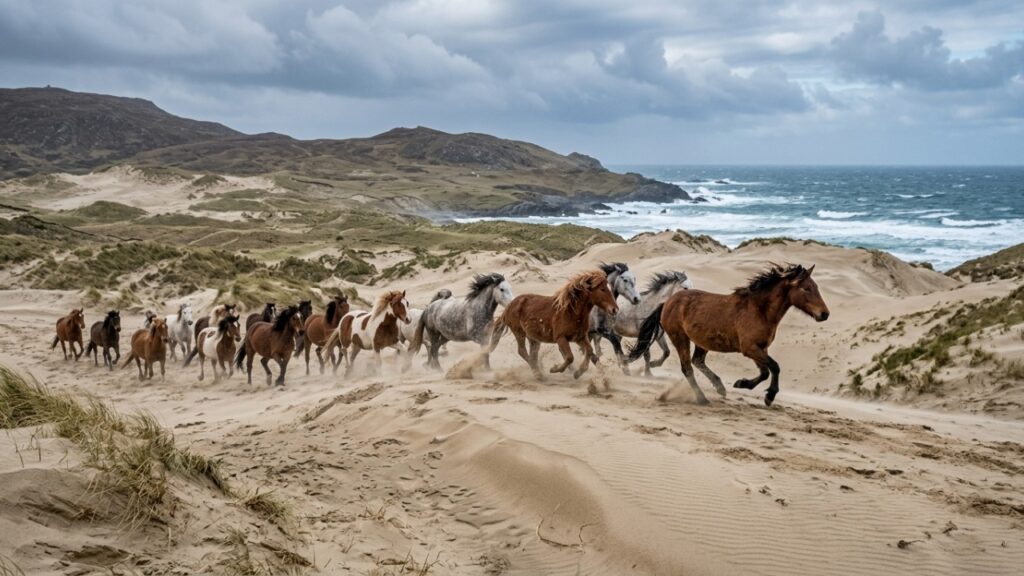 Em 1760, um comerciante deixou cavalos em uma ilha sem árvores no Atlântico e, séculos depois, centenas de descendentes selvagens ainda vivem livres