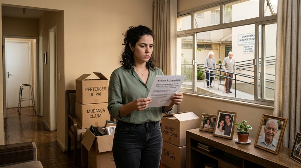 Filha de 28 anos herda do pai um apartamento de R$ 380 mil, se muda no mês seguinte e recebe uma notificação do condomínio exigindo a saída, porque a convenção só permite moradores acima de 60 anos e a regra vale também para herdeiros