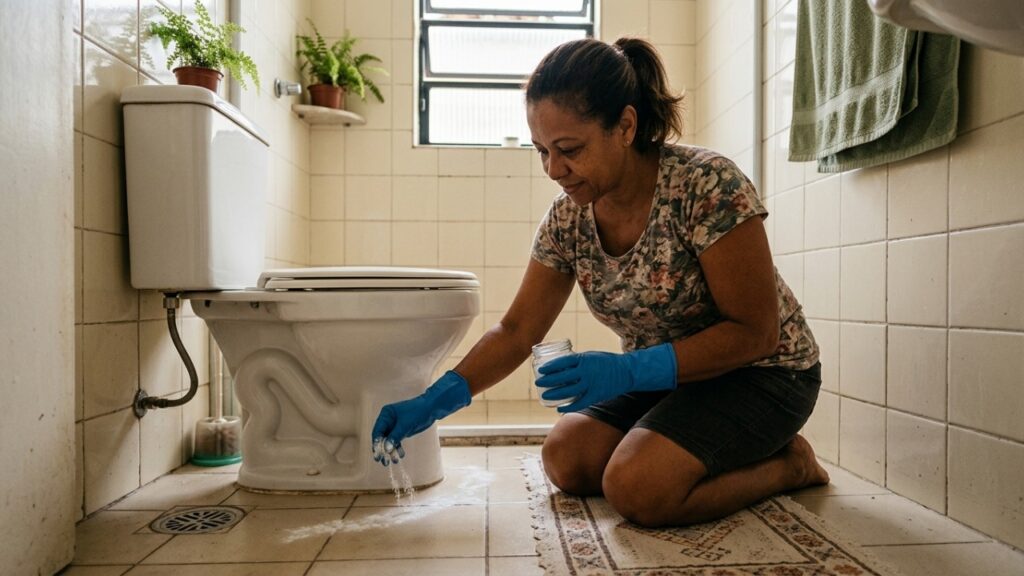 Colocar uma fina camada de bicarbonato em volta do vaso sanitário por algumas horas: entenda para que serve e quais cuidados tomar