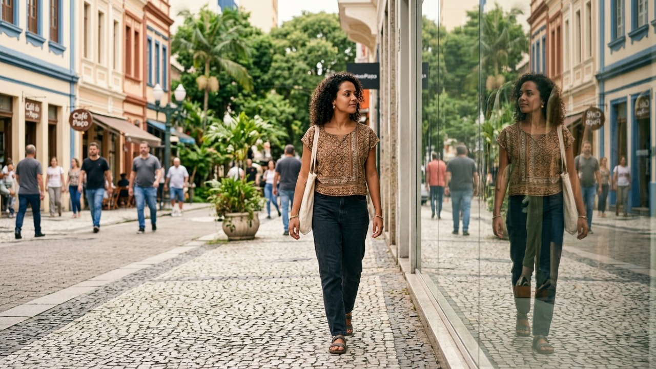 A psicologia afirma que quem olha o próprio reflexo em vitrines pode não estar apenas conferindo a aparência, mas tentando imaginar como é percebido pelas outras pessoas