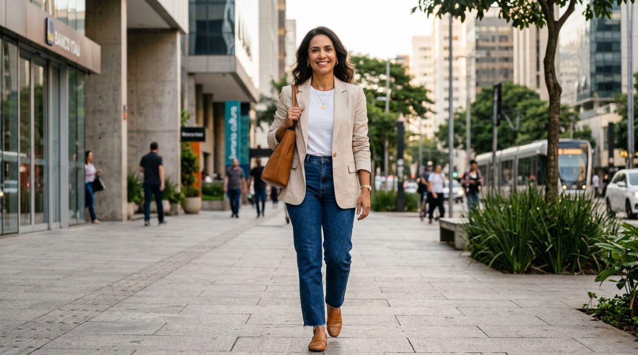5 combinações elegantes para mulheres acima dos 40 que provam que é possível ficar confortável, moderna e bem-vestida ao mesmo tempo