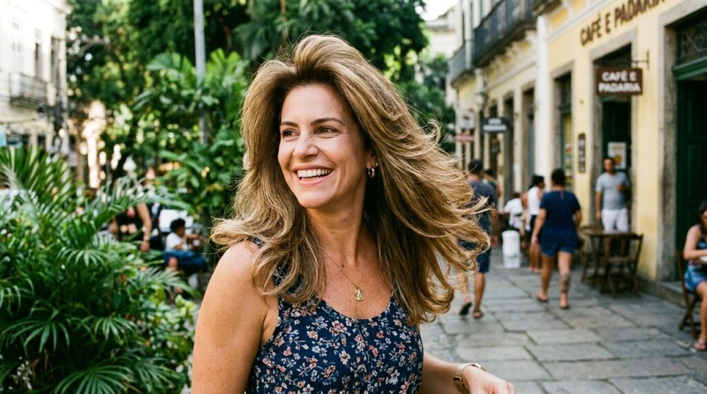 O cabelo com efeito escova dos anos 90 voltou com tudo e virou tendência por multiplicar o volume dos fios finos e deixar o visual mais encorpado