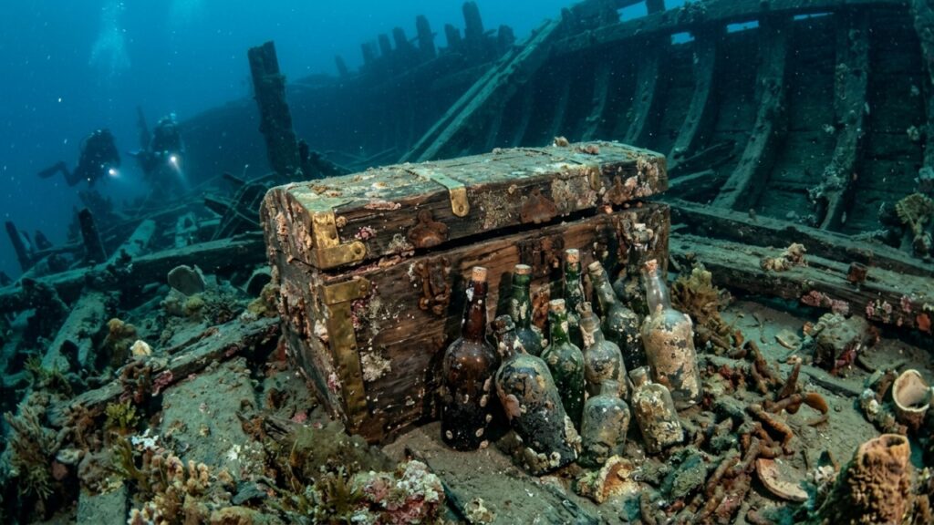 Uma garrafa de cerveja ficou no fundo do mar por 160 anos e reapareceu como uma cápsula do tempo quase intacta