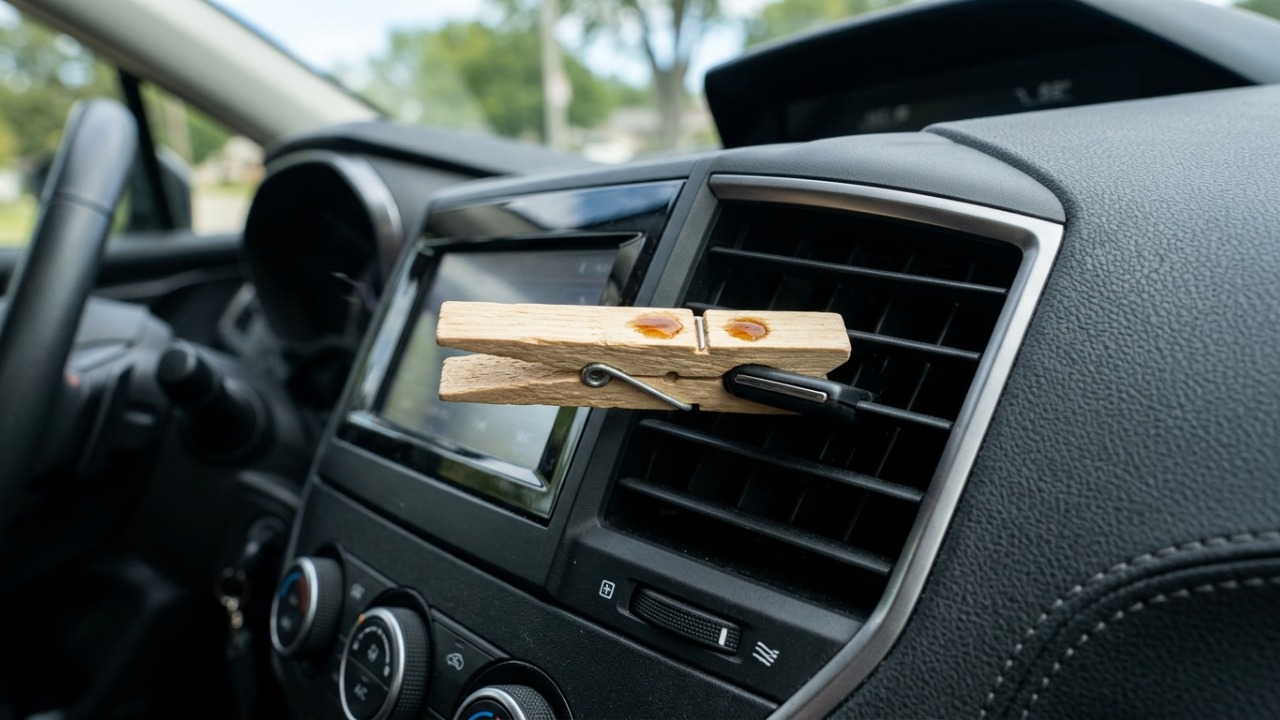 Colocar um prendedor de roupa na saída de ar do carro: para que serve e por que funciona melhor com algumas gotas de essência