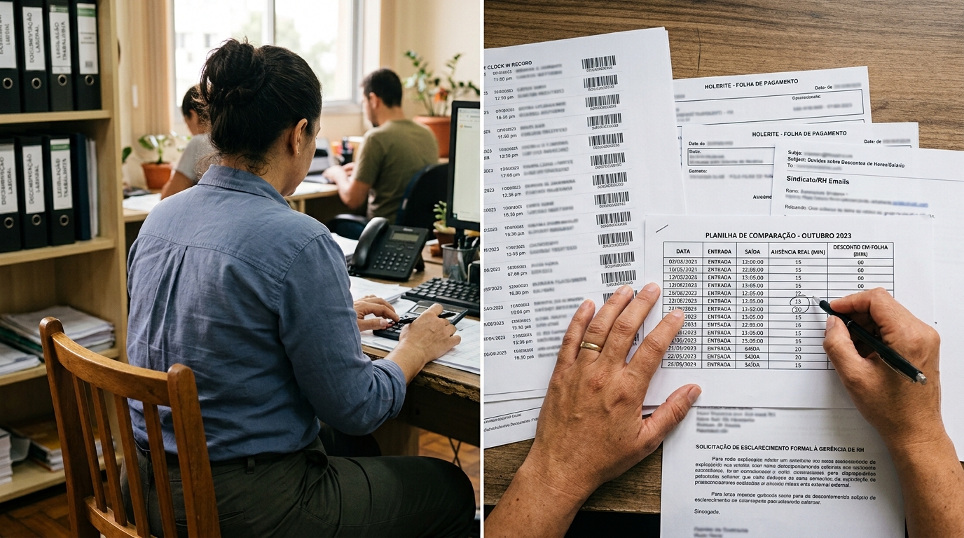 Funcionário chega 1 minuto atrasado e a empresa o obriga a tirar 1 hora inteira de folga descontada, ele questiona o RH e descobre que a lei só permite descontar o tempo real de atraso, nem um minuto a mais
