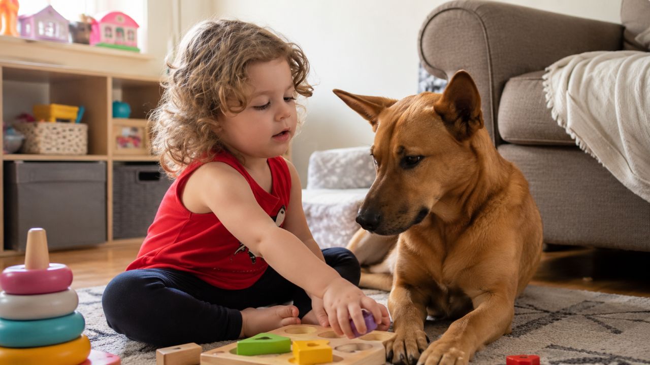 Cachorra considerada inadotável surpreende a todos ao se tornar a irmã mais velha mais doce da família