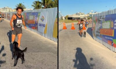 Corredor é surpreendido por cachorro durante prova de 5 km e precisa escapar de ataque