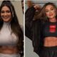 Juju Salimeni em comparação de antes e depois, exibindo perda de 10kg e definição