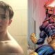 Kit Connor em imagem dividida com o personagem Ciclope dos quadrinhos da Marvel
