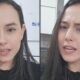 Kaline Macedo, mulher de cabelos escuros, com expressões diferentes em duas fotos lado a lado