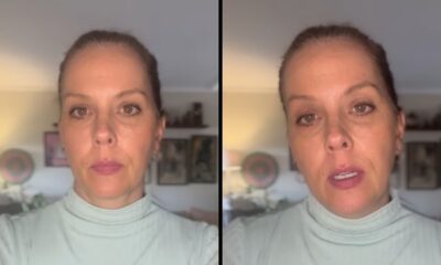 Daniela Ungaretti em foto dividida, à esquerda boca fechada, à direita boca levemente aberta