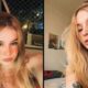 Joviana Evelyn Iankovski, jovem de cabelos loiros e piercings, em duas fotos