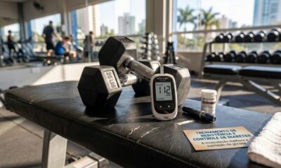 Treino de força, acompanhamento profissional e monitoramento da glicemia fazem parte de uma rotina mais segura para quem vive com diabetes tipo 2.