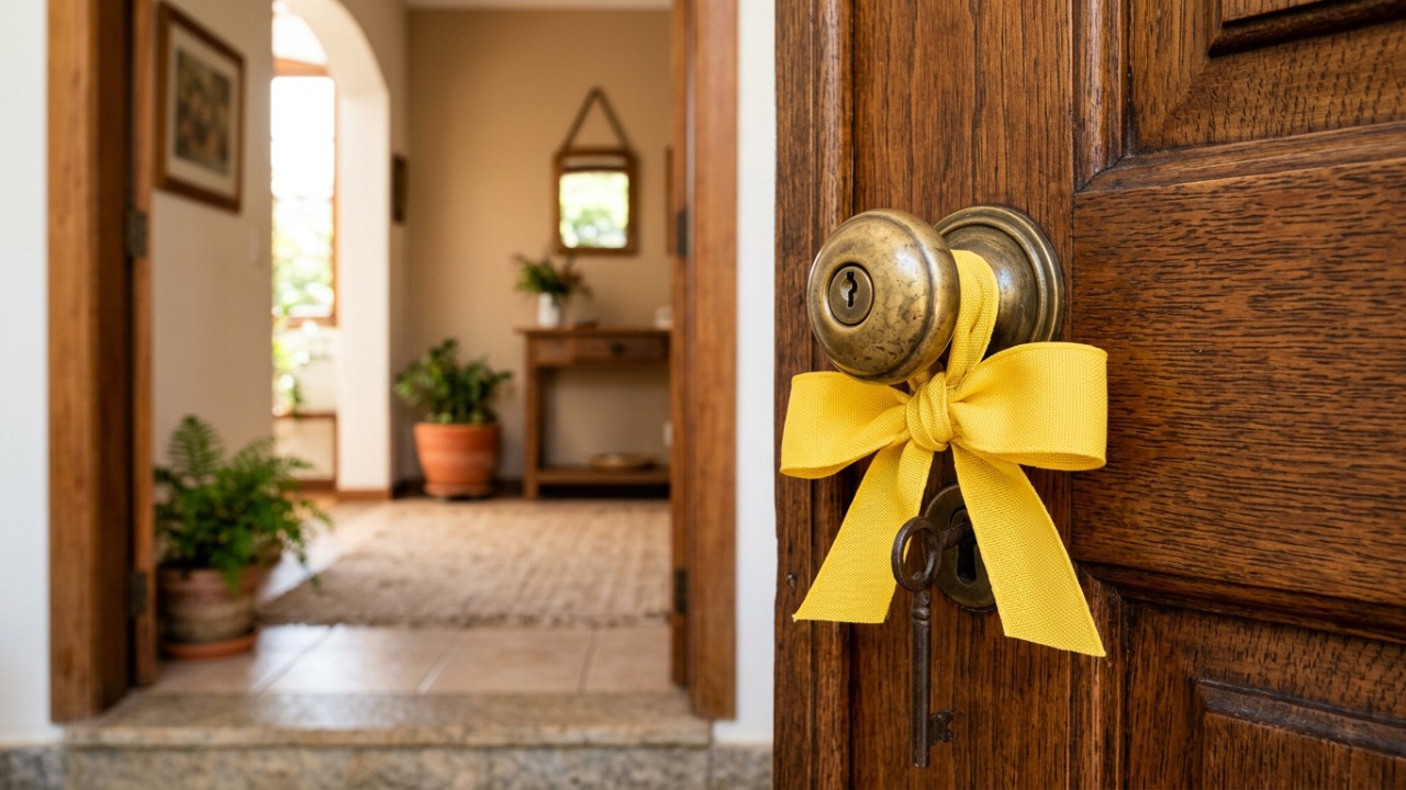Por que algumas pessoas colocam um laço amarelo na maçaneta da porta e qual mensagem esse gesto pode passar