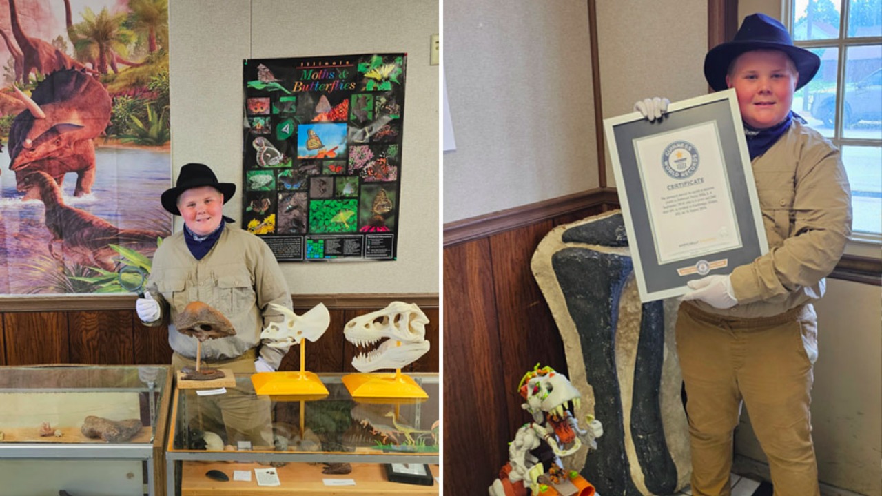 Menino de 11 anos apaixonado por dinossauros acaba de fazer história ao conquistar o recorde do Guinness como o curador de museu mais jovem do mundo