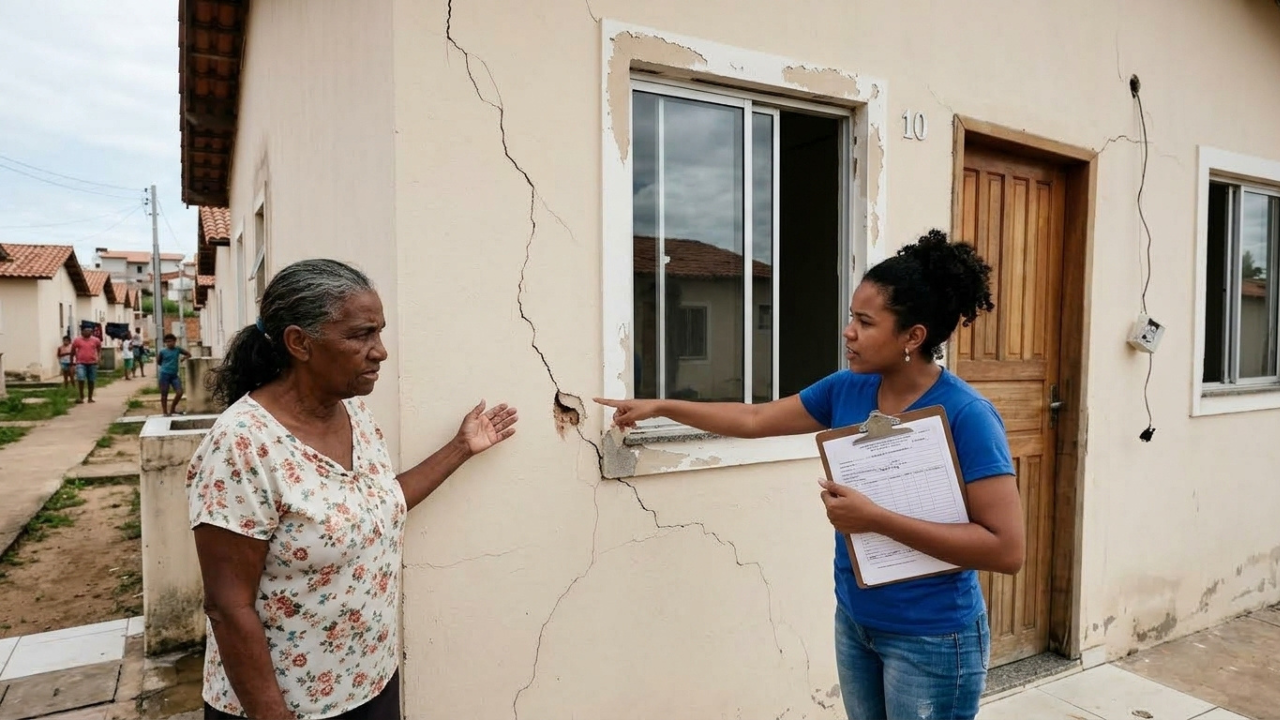 Filha cadastra a mãe de 68 anos no Minha Casa Minha Vida para sair do aluguel de R$ 1.400, aprovação sai em 7 meses, mas na vistoria descobre que a construtora entregou a casa com 11 defeitos que o banco se recusa a resolver
