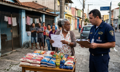 Aposentada constrói balcão de doação de alimentos na calçada para famílias carentes e é multada em R$ 3.800 por propaganda e uso comercial irregular da via