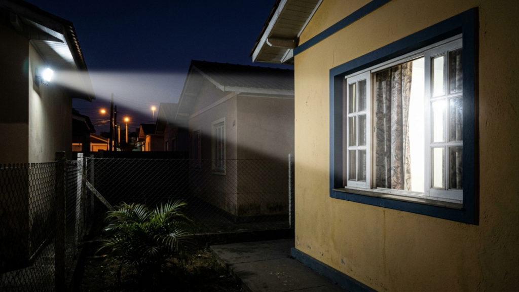 Vizinho instala refletor apontado para a janela do quarto e deixa a luz acesa a noite inteira, morador decide levar a disputa adiante