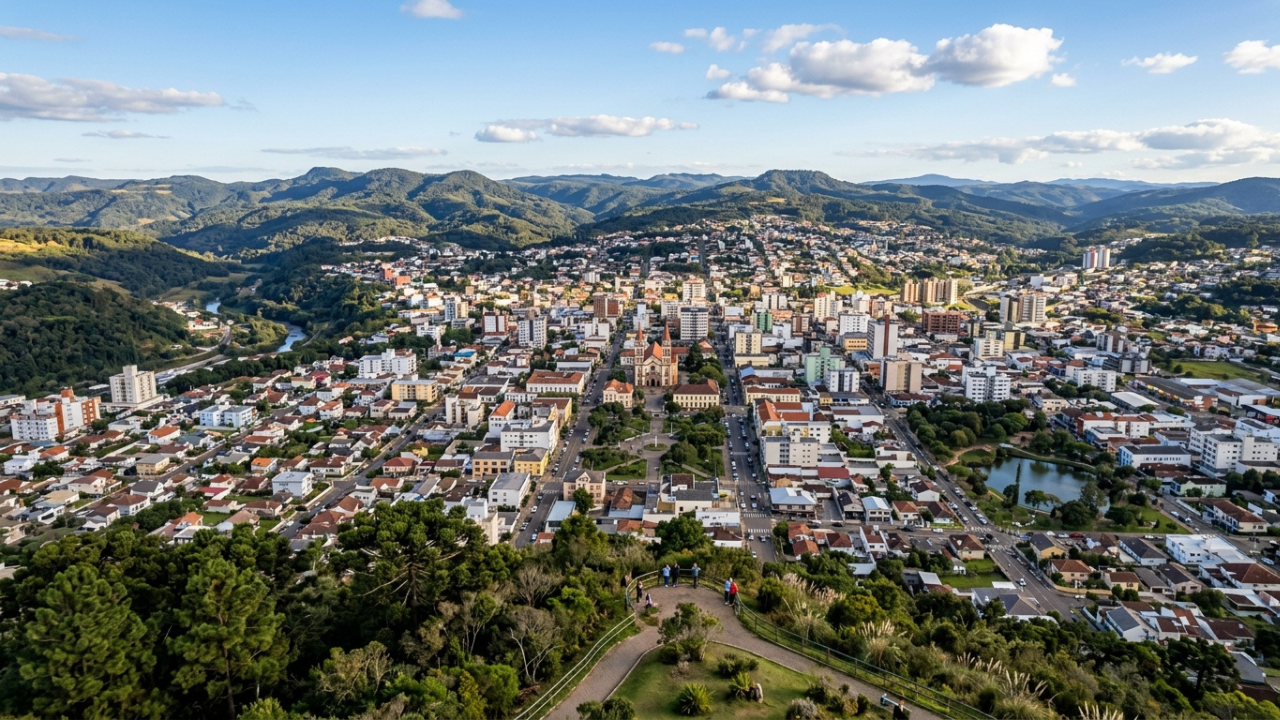 A maior cidade de Santa Catarina em extensão territorial fica a cerca de 900 metros de altitude e ganha manhãs brancas de geada durante o inverno