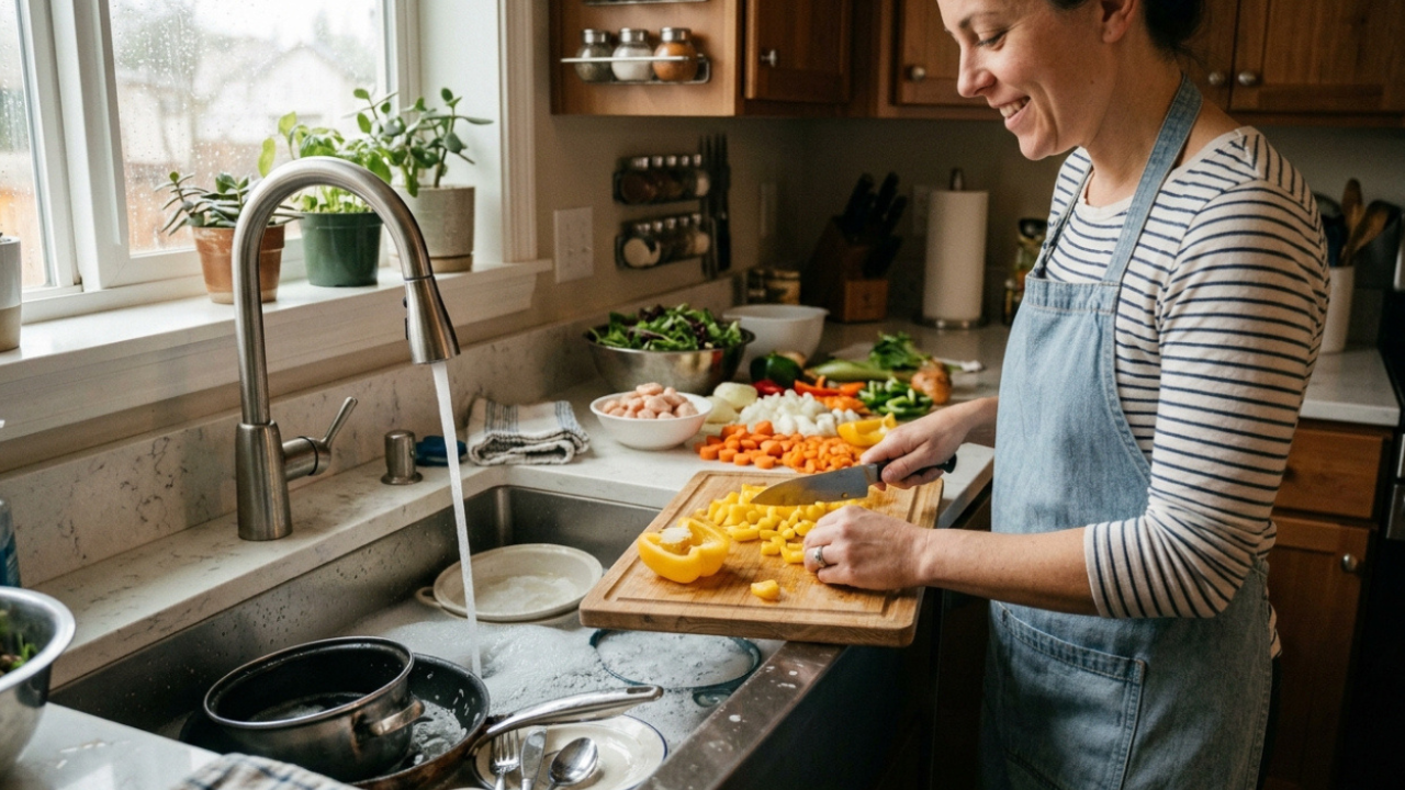 Especialistas em psicologia afirmam: “Quem lava a louça enquanto prepara a comida pode estar usando o próprio ambiente para manter a mente mais organizada e tranquila”