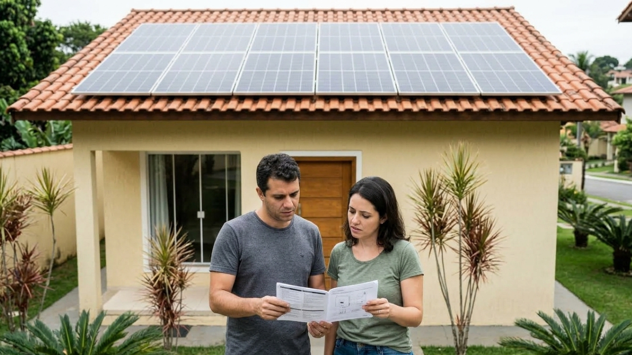 Casal investe R$ 45 mil em energia solar financiado em 60 vezes, mas no quarto mês um pico de luz da rede queima o inversor e a distribuidora se recusa a pagar o conserto de R$ 7.200