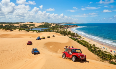 Parece um deserto no Brasil, mas é uma praia: o destino com dromedários, dunas e águas cristalinas que chama atenção pela paisagem incomum