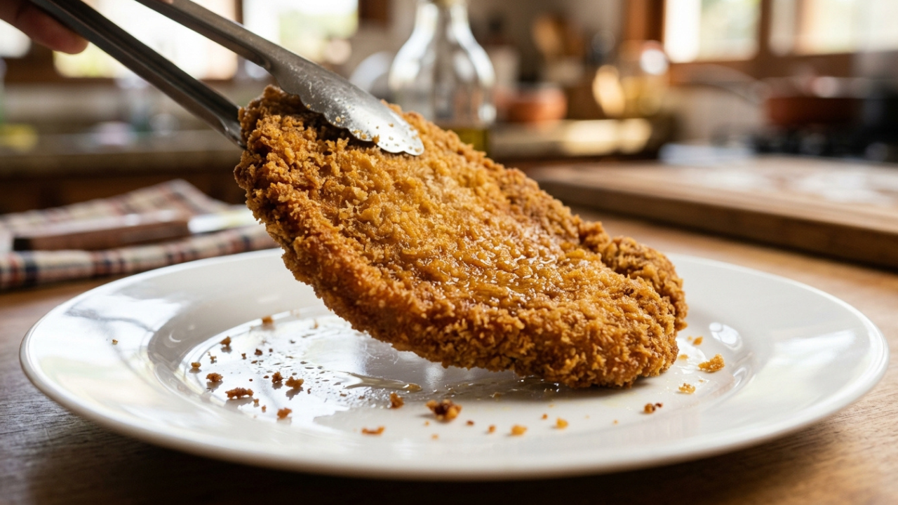 Chefs de cozinha concordam: "Para o bife à milanesa não soltar a casquinha, não frite em óleo frio, mas empane duas vezes e mergulhe a 170°C"