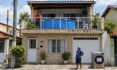 Morador instala piscina plástica de 5 mil litros na cobertura, vaza, infiltra a casa, destrói o teto de gesso e a lava e seca de R$ 9 mil do vizinho do andar de baixo