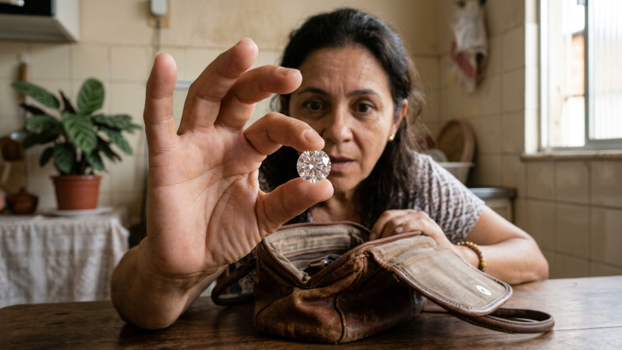 Mulher compra bolsa de R$ 40 em brechó, acha diamante de 3 quilates no forro e tribunal garante a posse do achado após 12 meses de buscas