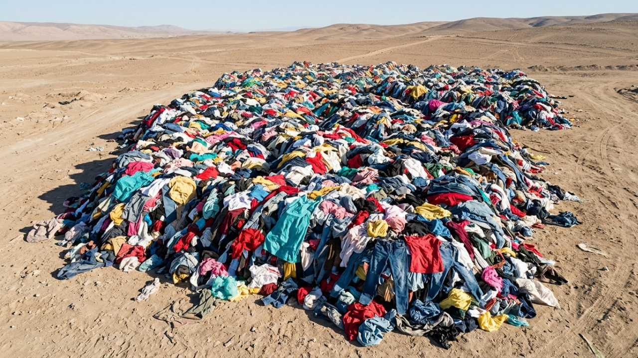 No meio do deserto do Atacama, uma montanha de roupas de 60 mil toneladas foi encontrada: ela veio da Europa e pode ser vista do espaço