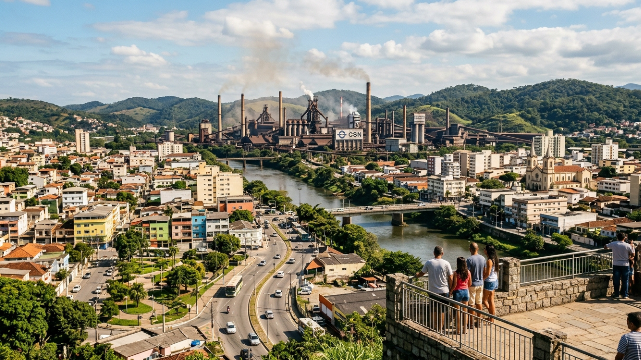 Desenhada rua por rua antes de existir: a cidade que nasceu de um decreto de Getúlio Vargas em 1941 e abriga uma usina famosa pela produção de aço no Brasil