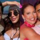 Duas fotos lado a lado: Lucas Guedez com Anitta na praia e com Virginia Fonseca em evento