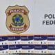 Caixas de medicamentos Lipoless 15 e Gluconex 15 (Tirzepatida) exibidas com escudo da Polícia Federal