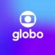 Logotipo da Globo em branco com a palavra 'globo' em fundo gradiente azul e roxo