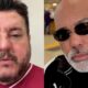 Homem com cabelo e barba escura. Homem careca com óculos e barba grisalha