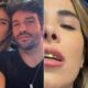 Wanessa Camargo e Bruno Bevan em selfie, e detalhe do dente de Wanessa com ouro comestível