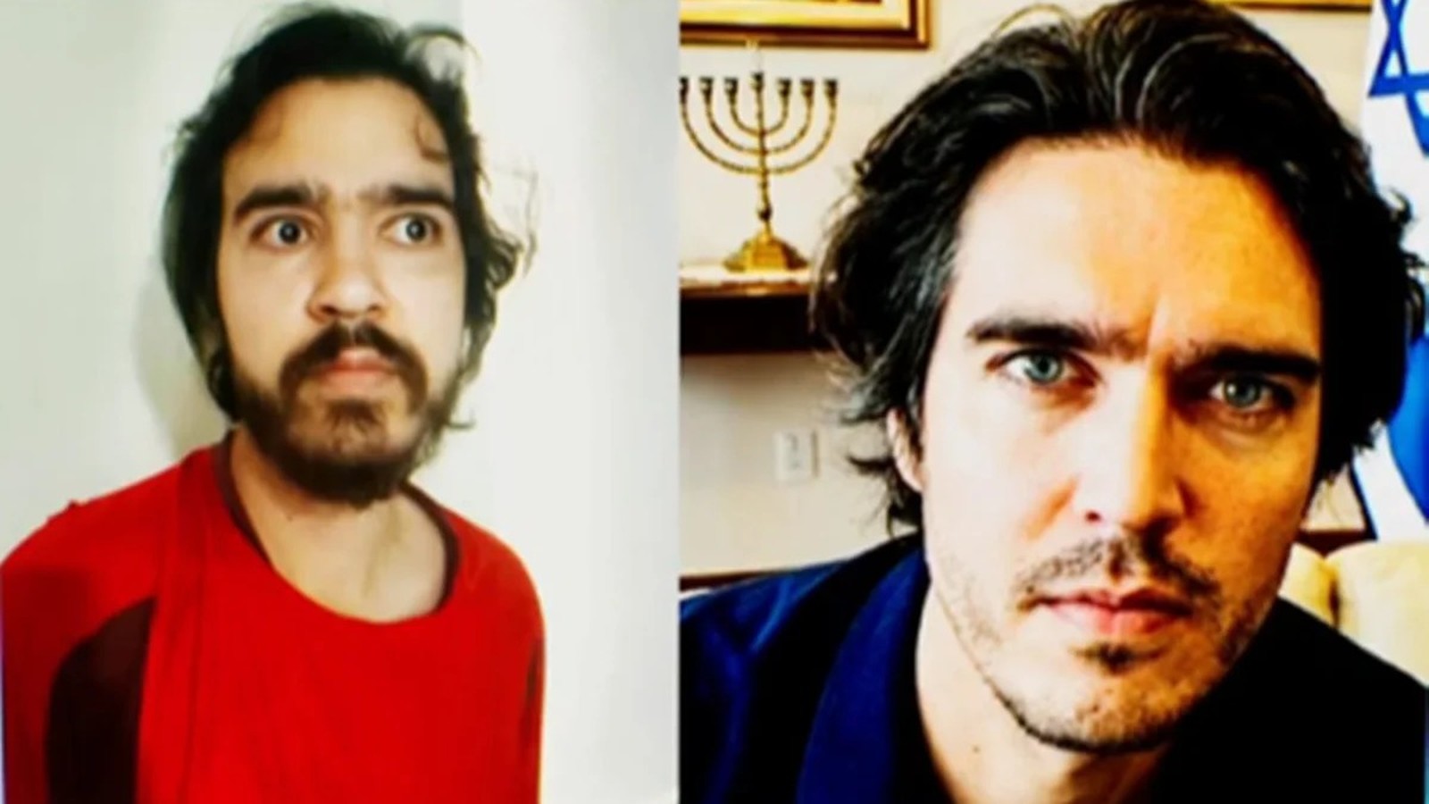 Duas fotos do mesmo homem, uma com barba e cabelo despenteado, outra mais arrumada