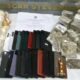 Mesa com drogas, celulares, chips e documento da Operação Illicitus apreendidos
