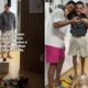 Quadro dividido: jovem celebra 18 anos com amigos e cupcake; brinquedos no chão; texto português sobre infância
