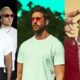 Trio Black Eyed Peas, Calvin Harris e Nelly em fotos separadas lado a lado