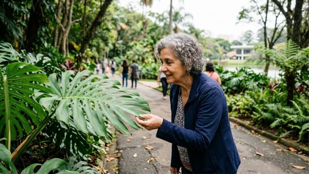 A psicologia afirma que pessoas entre 60 e 90 anos que fizeram caminhadas de 15 minutos reparando no que as maravilhava não ficaram mais compassivas e sorridentes pelo exercício, mas pelo espanto