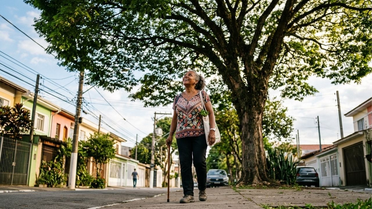 A psicologia afirma que pessoas entre 60 e 90 anos que fizeram caminhadas de 15 minutos reparando no que as maravilhava não ficaram mais compassivas e sorridentes pelo exercício, mas pelo espanto