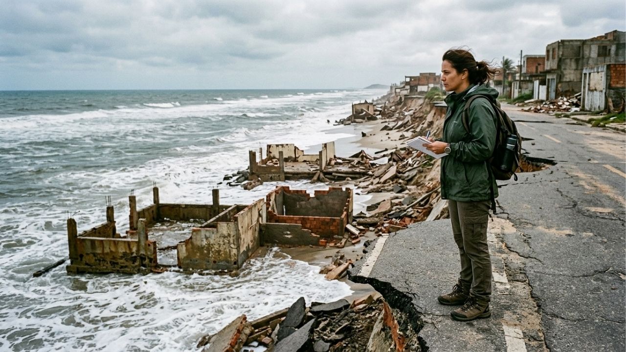 A vila costeira brasileira monitorada há vinte anos pela ciência, que mostra exatamente onde o mar já não deveria ter construção