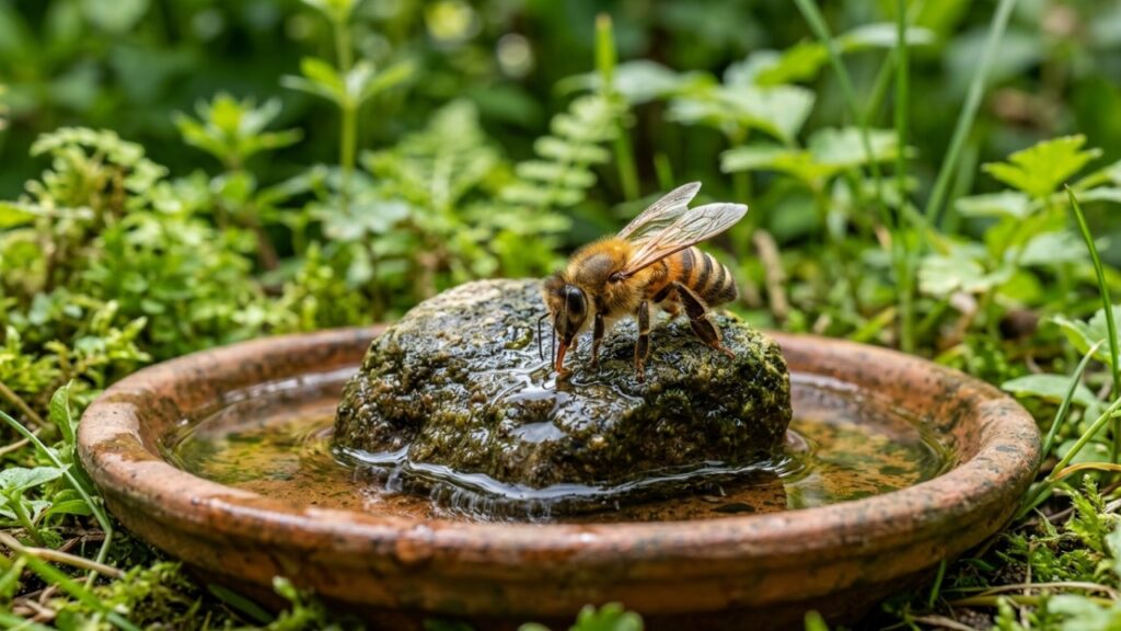 Coloque uma pedra em um prato e deixe no jardim: suas plantas, pássaros e pequenos visitantes podem agradecer