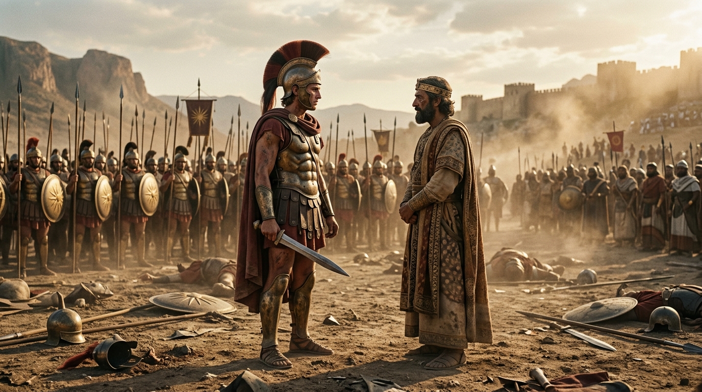 A frase de Alexandre, o Grande, sobre o poder que a espada conquista mas não sustenta: "Tudo o que conquistamos com a espada não pode ser seguro nem duradouro, mas o amor conquistado com bondade é seguro e permanente."