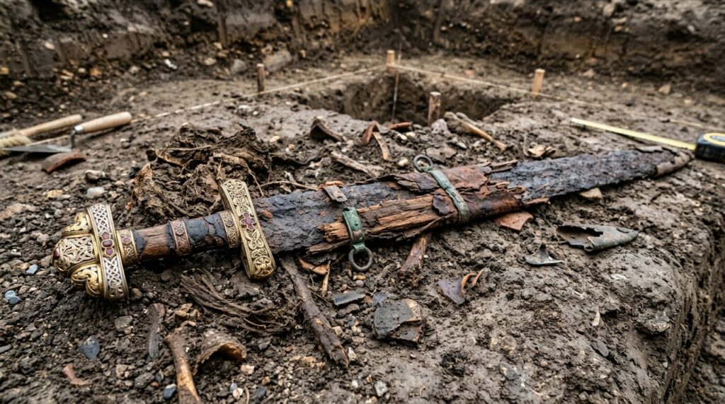 Uma espada anglo-saxã de cerca de 1.300 anos foi analisada por especialistas. O objeto ajuda a revelar detalhes sobre um antigo túmulo e uma família nobre