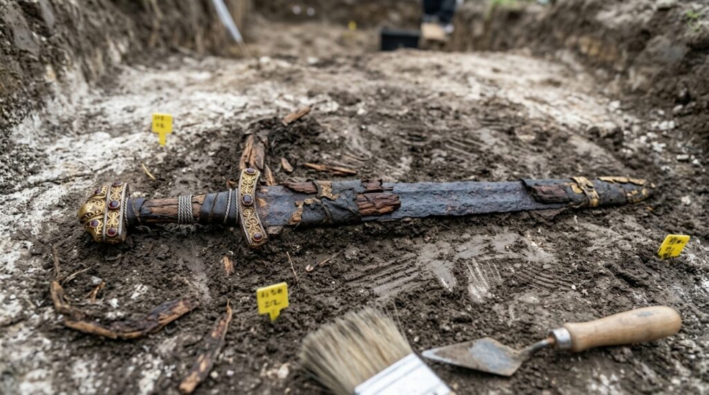 Uma espada anglo-saxã de cerca de 1.300 anos foi analisada por especialistas. O objeto ajuda a revelar detalhes sobre um antigo túmulo e uma família nobre