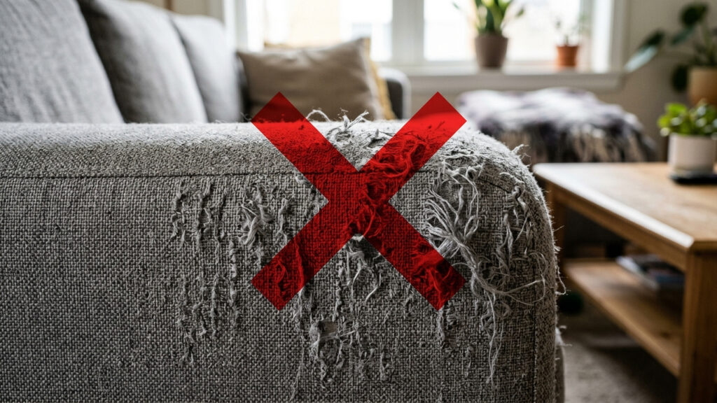Adeus sofá arranhado por gatos e cachorros: a comparação de resistência entre suede e linho sintético para quem quer durabilidade na sala