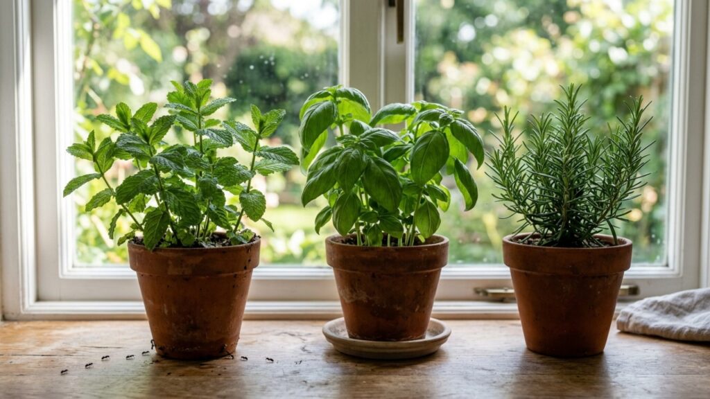 Especialistas em pragas afirmam: “Para afastar formigas da cozinha, não adianta apenas matar as que aparecem; estas 3 plantas aromáticas podem ajudar a reduzir a passagem perto de janelas e bancadas”
